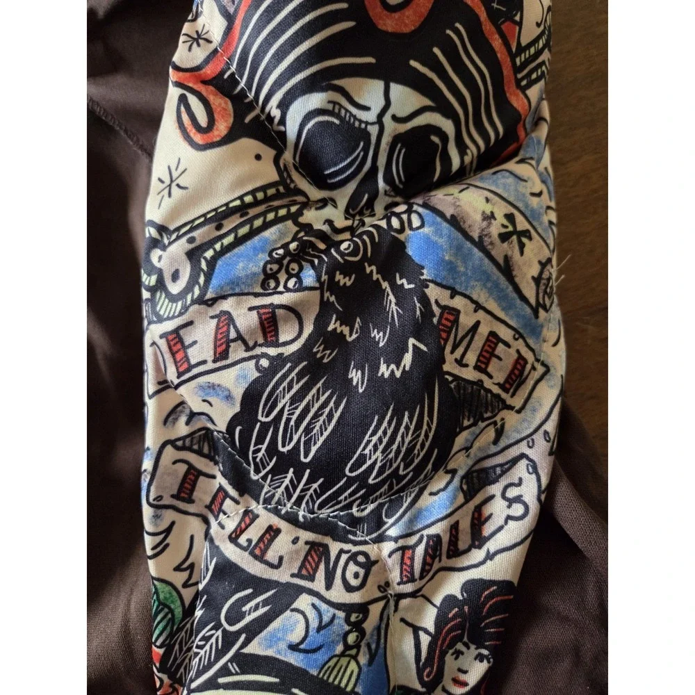 Muscle Pirate Costume kids m 8-10 Ed hardy tattoo style ink blackbeard matey